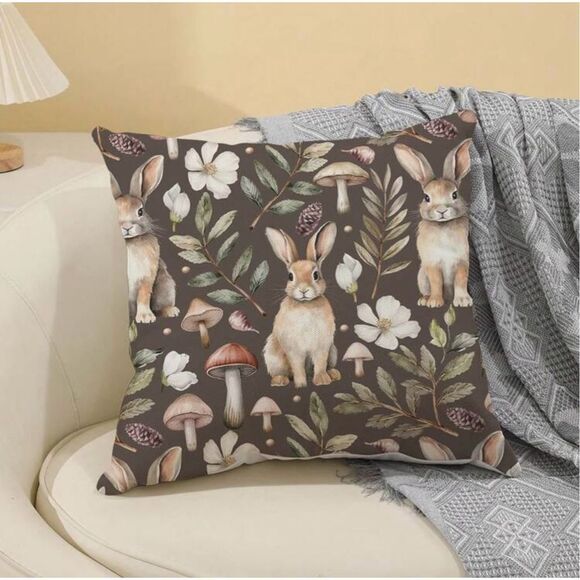 Easter Bunny Fairycore Cottage Whimsicoth Goblin Pillow Cover - Picture 6 of 9